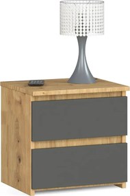 Szafka minimalistyczna nocna dąb artisan + grafit H0-E98