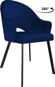 Krzesło Velvet tkanina Welur noga metalowa : Kolor nogi - Czarna profil, Kolor tkaniny - VELVET - MG16, Typ siedziska - Siedzisko obrotowe 360°