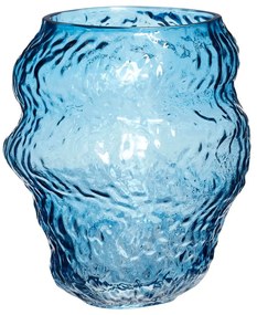 Jasnoniebieski szklany ręcznie wykonany wazon (wysokość 18 cm) Aurora – Hübsch