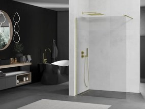 Mexen Kioto ścianka prysznicowa Walk-in 120 x 200 cm, transparent 8 mm, złota szczotkowana - 800-120-101-55-00