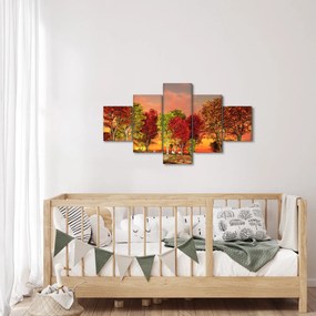 Obraz - Kolorowe drzewa (125x70 cm)