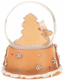 Świąteczna śnieżna kulka Perníkový Santa Claus,żywica, 9 cm