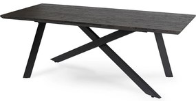 Stół Prostokątny Rozkładany HAMILTON 160-200 cm Czarny Nowoczesny Loft