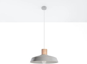 Lampy wiszące industrialny Evoxa, betoNie dotyczyrewno - 1 źródło światła 4000K - L.40 x H.115 cm - szary