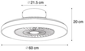 Wentylator sufitowy z lampą srebrny z efektem gwiazdy, ściemniany - ClimoDesignerski Oswietlenie wewnetrzne