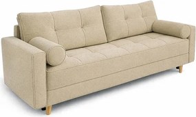 Sofa z Funkcją Spania LONAR Beżowa Boucle Japandi