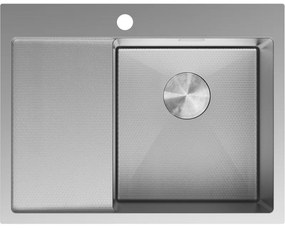 Mexen Exar zlewozmywak stalowy 1-komorowy z ociekaczem prawy 620 x 480 mm, inox HC - 6432621005P-01HC