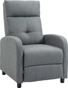HOMCOM Fotel relaksacyjny z funkcją leżenia, wysuwany podnóżek, sprężyny kieszeniowe, do 150 kg, Szary