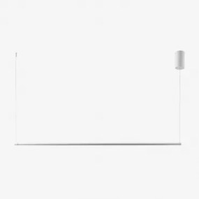 Lampa Sufitowa Wisząca Liniowa Led 120 Cm Z Metalu Bergene Biała - Sklum