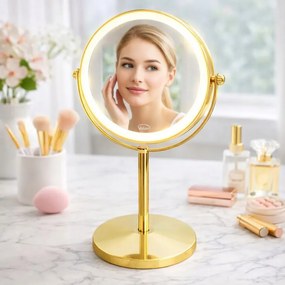 Lusterko Do Makijażu PREMIUM Kosmetyczne POWIĘKSZAJĄCE 10X Podświetlane LED