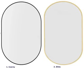 Złote ścienne lustro owalne 80x40 cm K4-T12
