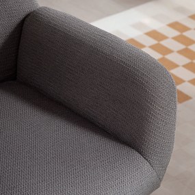 HOMCOM Nowoczesny Fotel Tapicerowany w Stylu Uszatego, Wysokie Oparcie, Grube Wypełnienie, Nogi Metalowe, Szary