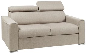 Kanapa rozkładana 2-osobowa VIZIR typu express z tkaniny – kolor beżowy – pow. spania 120 cm – materac 16 cm z pamięcią kształtu