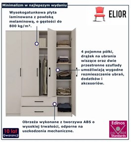 Kaszmirowa szafa z lustrem do sypialni G0-S26