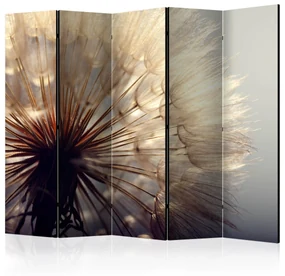Parawan dwustronny Kwiaty 225x172 cm 5-częściowy szary ARTGEIST B