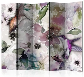 Parawan dwustronny Zwierzęta 225x172 cm 5-częściowy szary ARTGEIST B