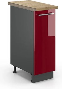 Szafka apteczna bordowa czerwień wysoki połysk 30x60x82 fame-line