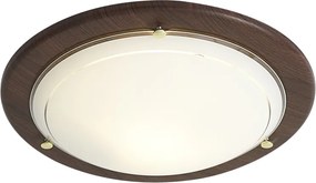 Klasyczna lampa sufitowa z drewna orzechowego z białym szkłem - Mesiac