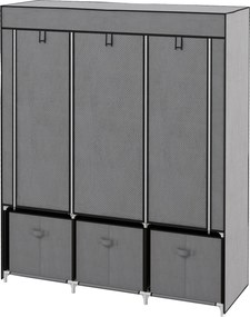 HOMCOM Szafa Składana z Tkaniny Flizelinowej 3 Szuflady Szara 125x43x1625cm | Aosom PL