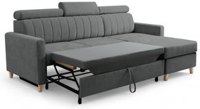 Narożnik Vario z funkcją spania uniwersalny prawo/lewostronny - szary szenil Wind 89