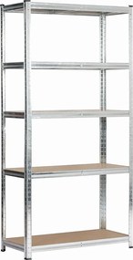 REGAŁ METALOWY 90x40x180 SREBRNY