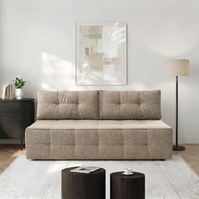 Sofa z Funkcją Spania MORANA Beżowa Boucle Nowoczesna