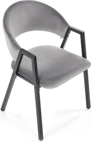 Velvetowe krzesło z podłokietnikami K473
