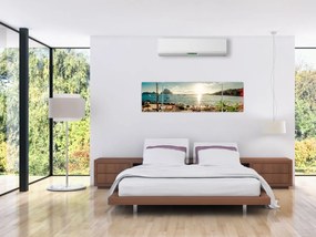 Obraz - Plaża z ludźmi (170x50 cm)