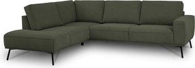 Ciemnozielony narożnik z tkaniny szenilowej (lewostronny/w kształcie litery L) Amsterdam – Scandic