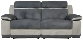 Kanapa 3-osobowa TALCA z funkcją relax z mikrofibry – Kolor antracytowo-jasnoszary