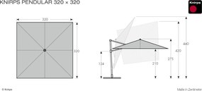 KNIRPS 320 x 320 cm ciemnoszary