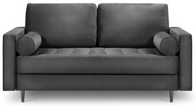 Ciemnoszara aksamitna sofa Milo Casa Santo, 174 cm