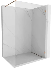 Mexen Lunar ścianka prysznicowa Walk-in prawa 120 x 200 cm, transparent 8 mm, różowe złoto - 830-120-000-60-00-P