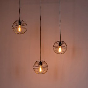 Nowoczesna lampa wisząca czarna 3-światłowa - Sphaera