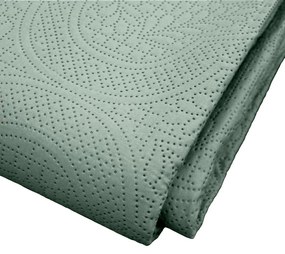 Zielony zestaw narzuty na łóżko i poszewki na poduszkę z mikrowłókna 220x240 cm Romane – douceur d'intérieur