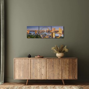 Obraz - Panorama Rotterdamu, Holandia (z zegarem) (90x30 cm)