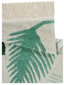 Zielono-kremowy bawełniany dywan dziecięcy tkany ręcznie odpowiedni do prania 140x200 cm Tropical Green – Lorena Canals