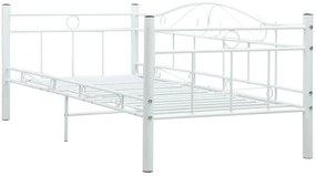 Białe metalowe łóżko pojedyncze 90x200 cm N0-H62