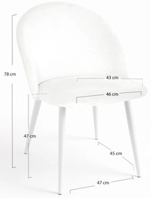 Pack 4 Krzesa White Vint Welur