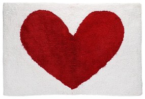 Czerwono-biały dywanik łazienkowy 50x80 cm Heart – Rex London