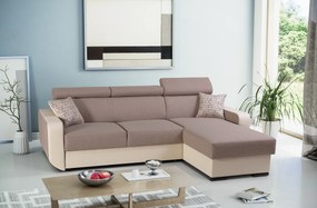 Masseno Narożnik PALAZZO z funkcją spania i pojemnikiem na pościel Narozniki L, Rozkładana sofa - Brązowy, INARI 23+MADRYT 912
