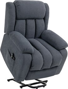 HOMCOM Fotel TV z funkcją podnoszenia, elektryczny fotel relaksacyjny z funkcją leżenia i masażem, 93x91x103 cm, ciemnoszary