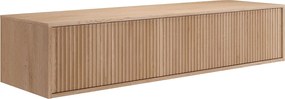 Podwieszana szafka pod umywalkę prążkowana - Jasne naturalne - 150 cm - ARNEGA