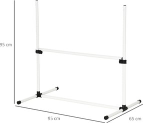 PawHut Zestaw Agility 4-częściowy Biegi Slalom Słupki Trening dla Psów Sprzęt do Ćwiczeń Biały | Aosom PL