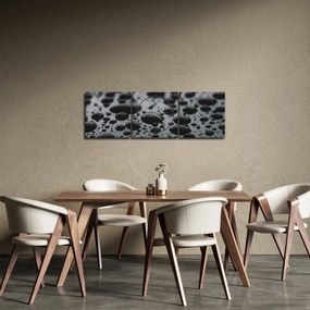 Obraz kropli wody (z zegarem) (90x30 cm)