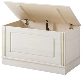 Biała skrzynia z litego drewna sosnowego 80x45 cm Anita – Støraa