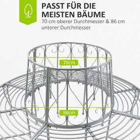 Outsunny Ławka okrągła ławka ogrodowa 360 ° ławka metalowa ∅160cm