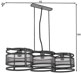 Lampa wisząca GORMAR czarna ELTAP