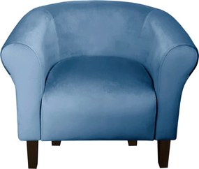 Fotel Milo tkanina Welur wygodny fotel tapicerowany do salonu i sypialni : Kolor nogi - Venge, Kolor tkaniny - VELVET - MG33, Wysokość nogi - 15 cm