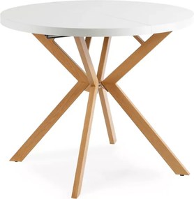 Stół okrągły Auron rozkładany 80-160 cm do jadalni – nowoczesny stół loftowy z blatem MDF do małych mieszkań